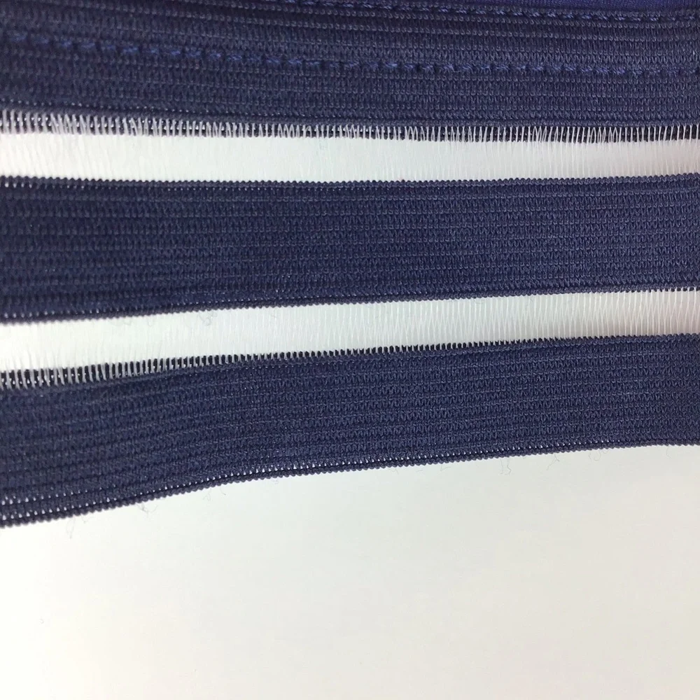 NWT Kenneth Cole Navy High Neck Bikini Top l Large